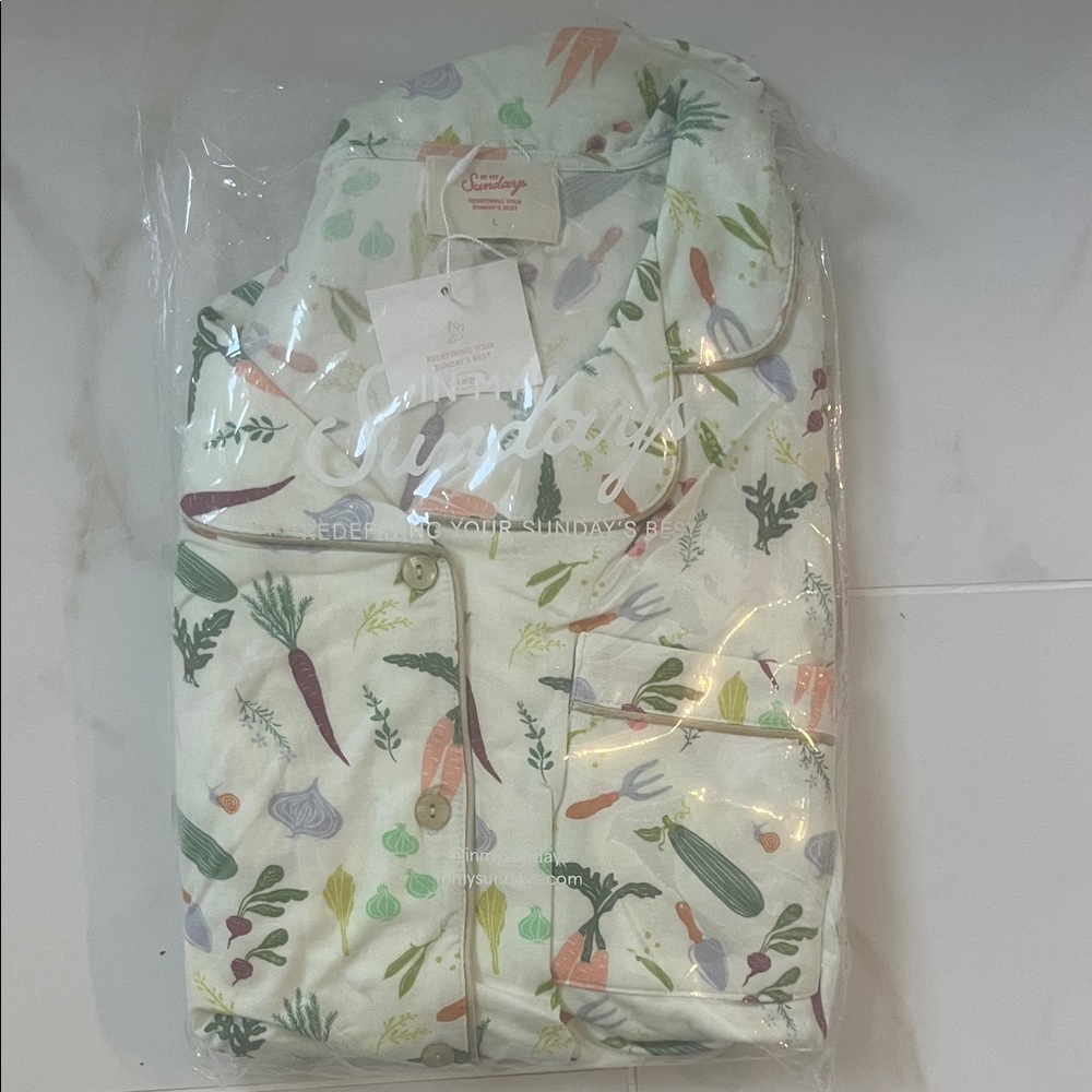 In my Sundays pajamas. Size L. Brand new. With tags